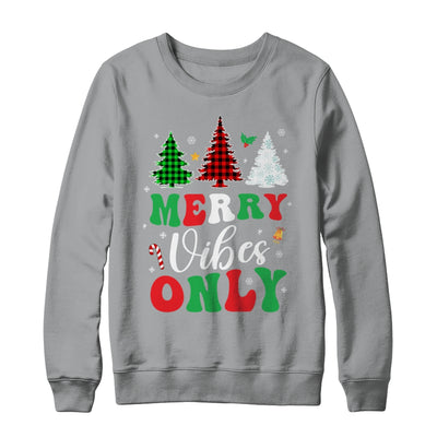 Funny Merry Vibes Only Christmas Tree Light Holiday Xmas Shirt & Sweatshirt | teecentury