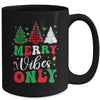 Funny Merry Vibes Only Christmas Tree Light Holiday Xmas Mug | teecentury