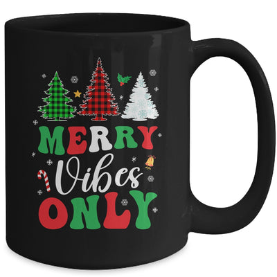 Funny Merry Vibes Only Christmas Tree Light Holiday Xmas Mug | teecentury