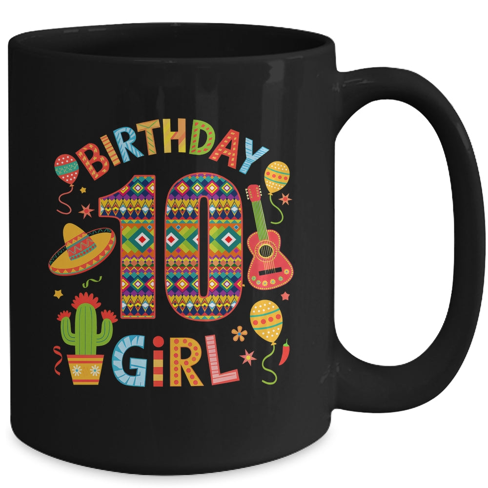 Funny Mexican Party 10th Birthday Girl Fiesta 10 Year Old Mug | teecentury