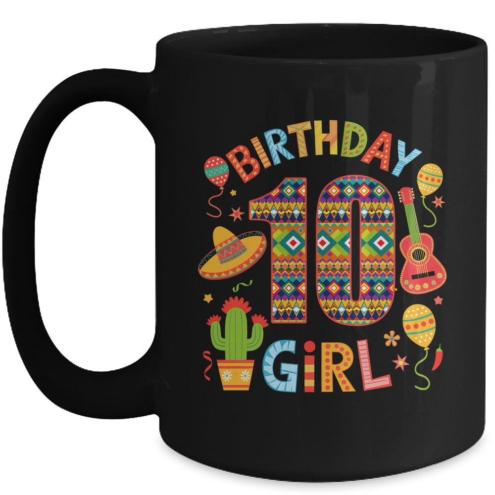 Funny Mexican Party 10th Birthday Girl Fiesta 10 Year Old Mug | teecentury