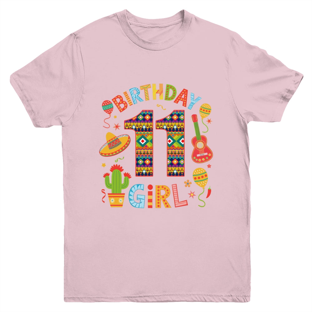Funny Mexican Party 11th Birthday Girl Fiesta 11 Year Old Youth Shirt | teecentury
