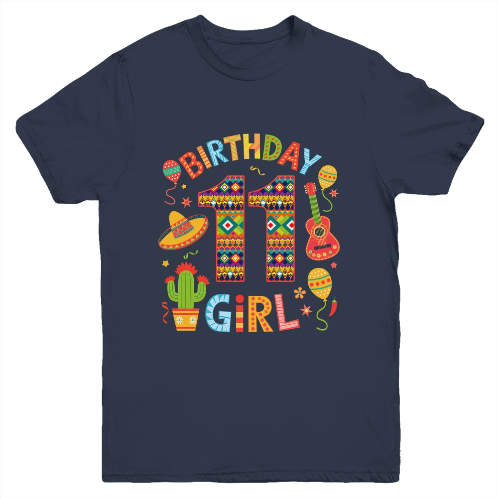 Funny Mexican Party 11th Birthday Girl Fiesta 11 Year Old Youth Shirt | teecentury