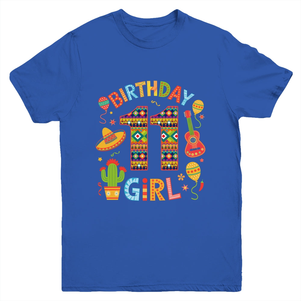 Funny Mexican Party 11th Birthday Girl Fiesta 11 Year Old Youth Shirt | teecentury