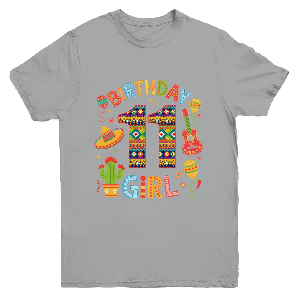 Funny Mexican Party 11th Birthday Girl Fiesta 11 Year Old Youth Shirt | teecentury