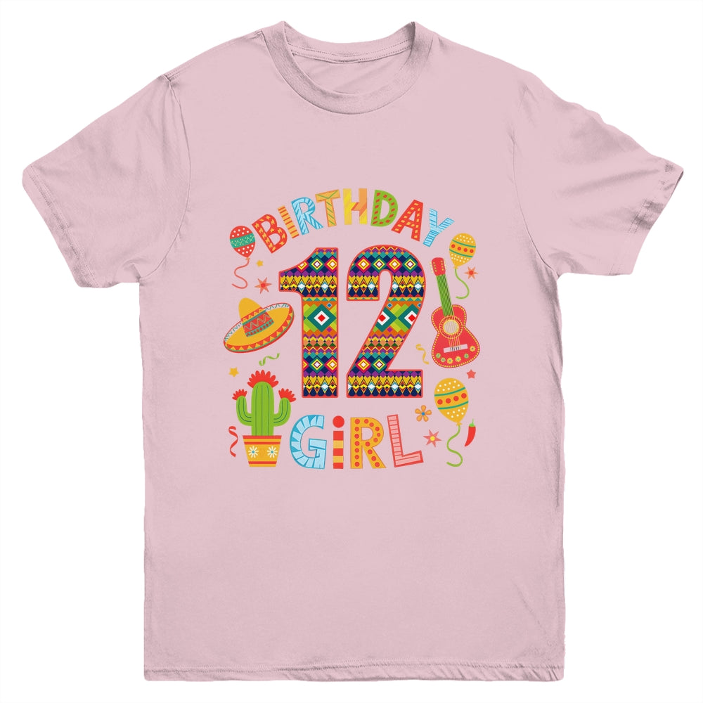 Funny Mexican Party 12th Birthday Girl Fiesta 12 Year Old Youth Shirt | teecentury