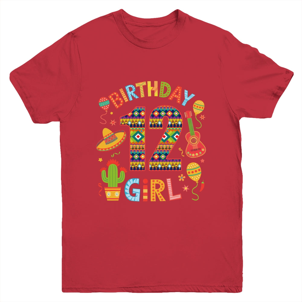 Funny Mexican Party 12th Birthday Girl Fiesta 12 Year Old Youth Shirt | teecentury