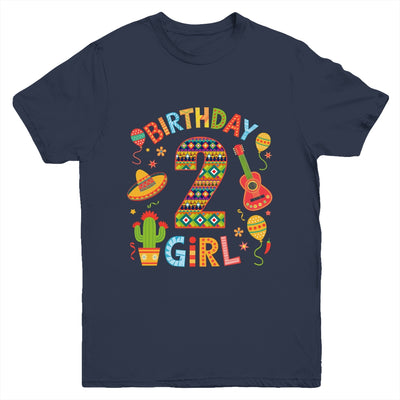 Funny Mexican Party 2nd Birthday Girl Fiesta 2 Year Old Youth Shirt | teecentury