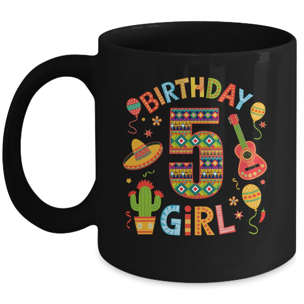 Funny Mexican Party 5th Birthday Girl Fiesta 5 Year Old Mug | teecentury
