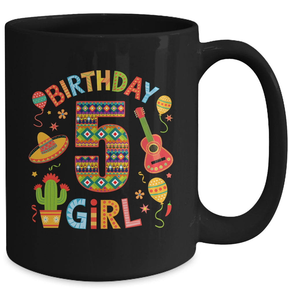 Funny Mexican Party 5th Birthday Girl Fiesta 5 Year Old Mug | teecentury