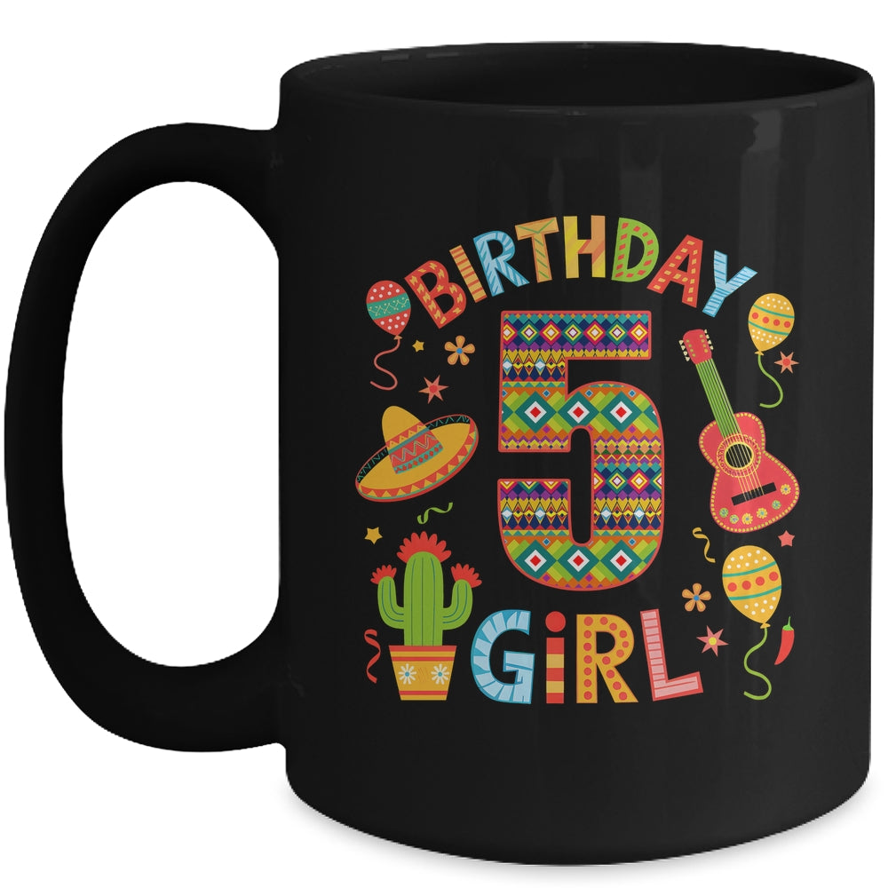 Funny Mexican Party 5th Birthday Girl Fiesta 5 Year Old Mug | teecentury