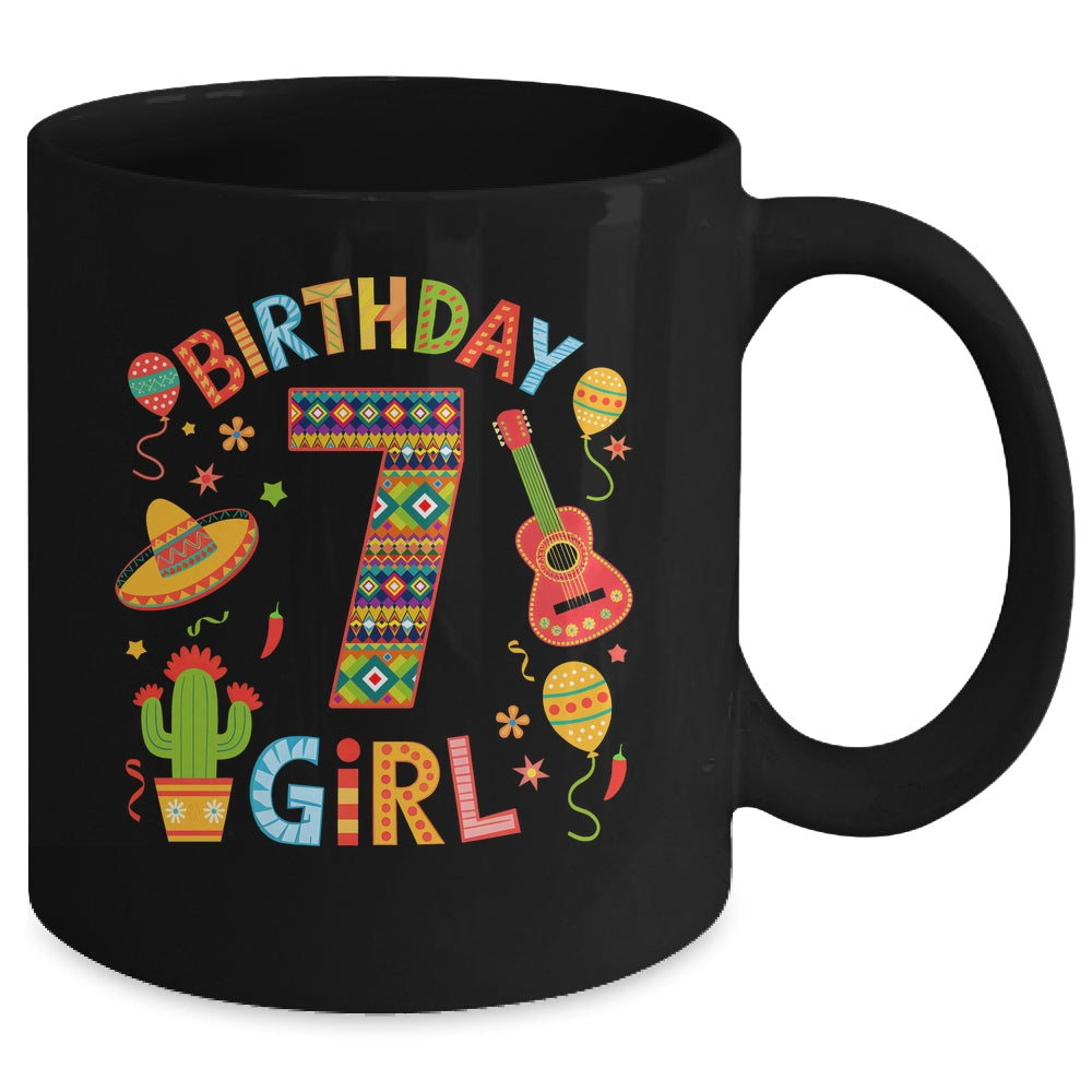 Funny Mexican Party 7th Birthday Girl Fiesta 7 Year Old Mug | teecentury