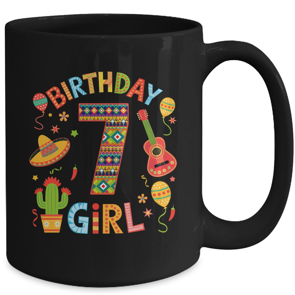 Funny Mexican Party 7th Birthday Girl Fiesta 7 Year Old Mug | teecentury