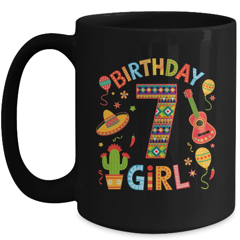 Funny Mexican Party 7th Birthday Girl Fiesta 7 Year Old Mug | teecentury