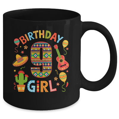 Funny Mexican Party 9th Birthday Girl Fiesta 9 Year Old Mug | teecentury