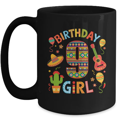 Funny Mexican Party 9th Birthday Girl Fiesta 9 Year Old Mug | teecentury
