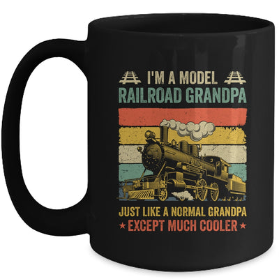 Funny Model Railroad Train Cool Grandpa Fathers Day Retro Mug | teecentury