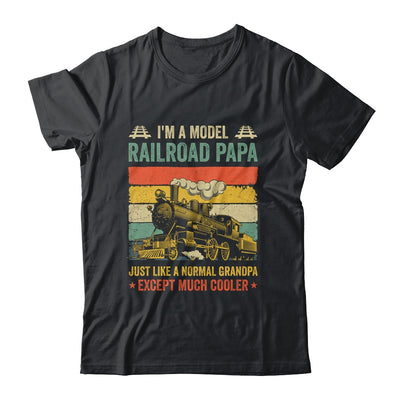 Funny Model Railroad Train Cool Papa Fathers Day Retro Shirt & Hoodie | teecentury