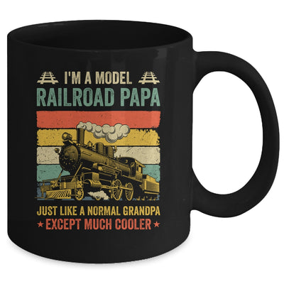 Funny Model Railroad Train Cool Papa Fathers Day Retro Mug | teecentury