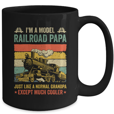 Funny Model Railroad Train Cool Papa Fathers Day Retro Mug | teecentury