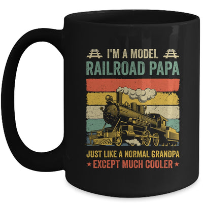 Funny Model Railroad Train Cool Papa Fathers Day Retro Mug | teecentury