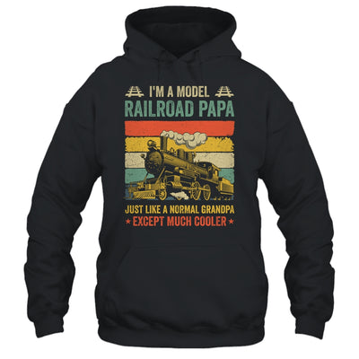 Funny Model Railroad Train Cool Papa Fathers Day Retro Shirt & Hoodie | teecentury