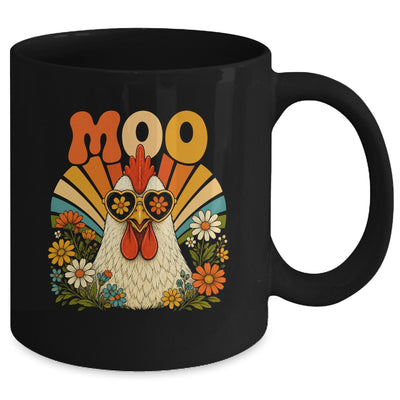 Funny Moo Chicken Graphic Tee Men Women Farm Animal Vintage Mug | teecentury
