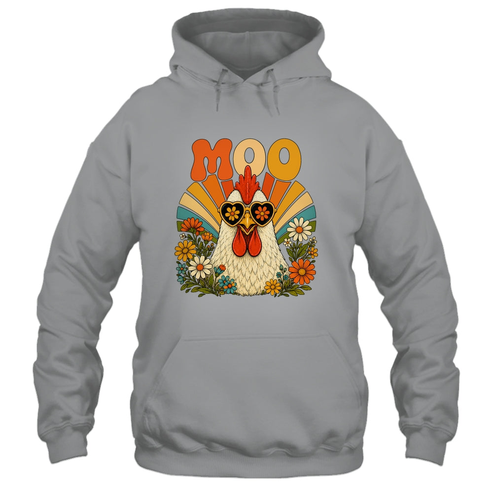 Funny Moo Chicken Graphic Tee Men Women Farm Animal Vintage Shirt & Tank Top | teecentury