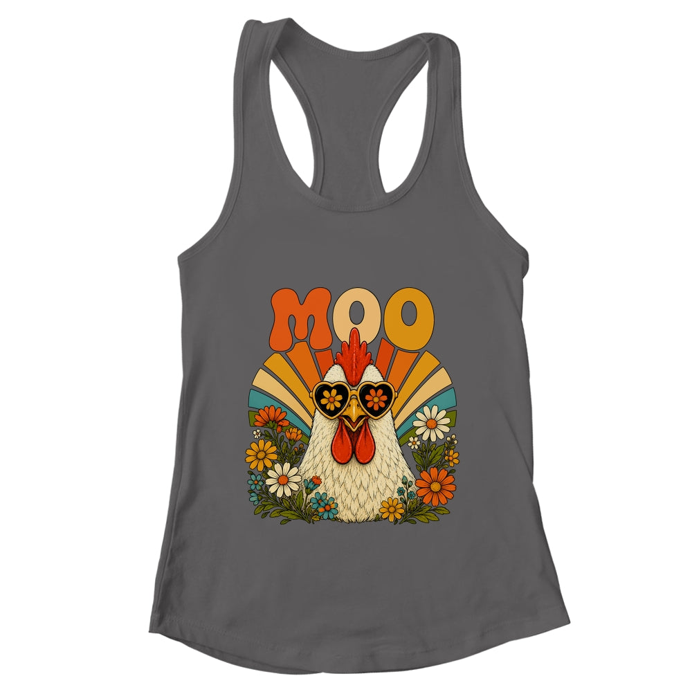 Funny Moo Chicken Graphic Tee Men Women Farm Animal Vintage Shirt & Tank Top | teecentury