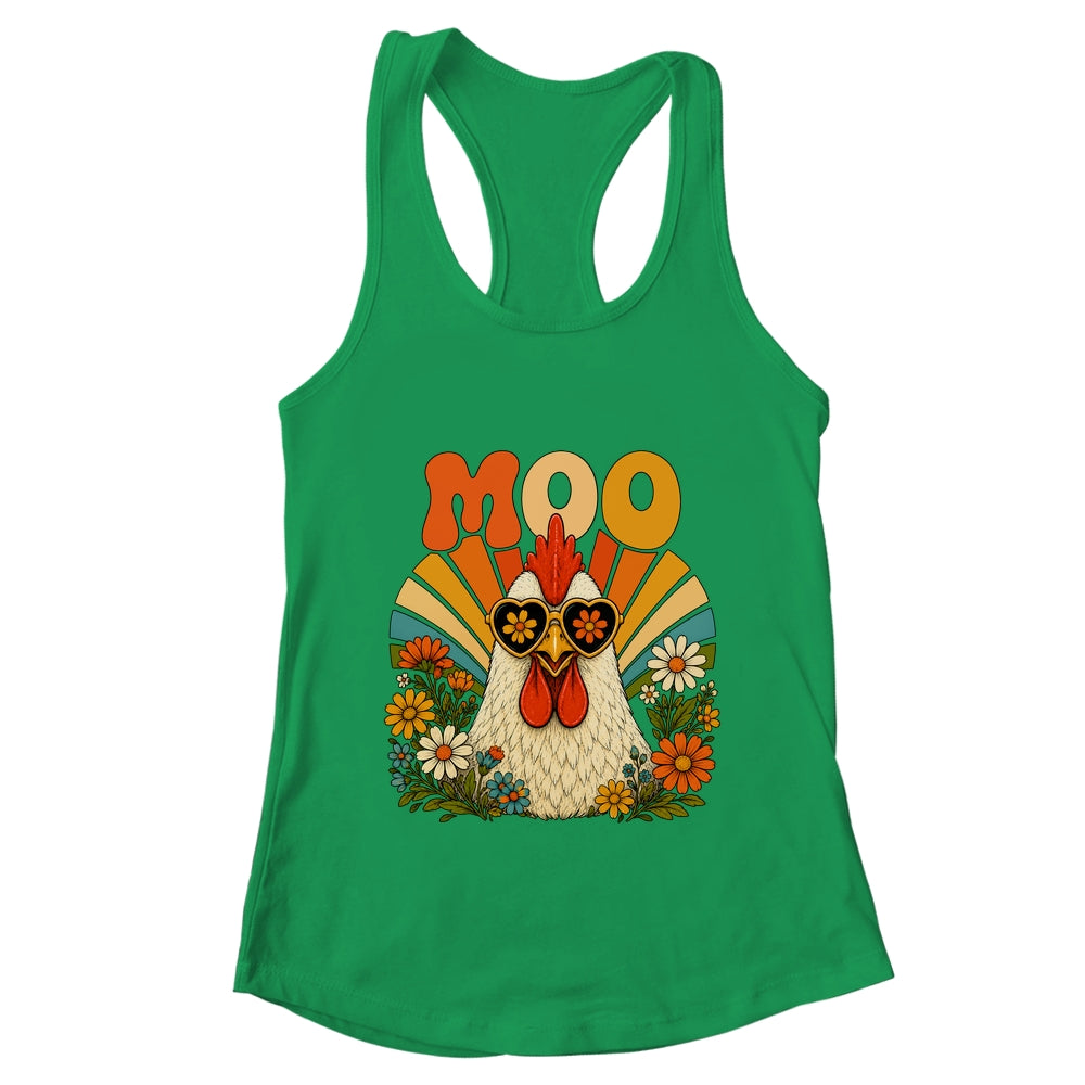 Funny Moo Chicken Graphic Tee Men Women Farm Animal Vintage Shirt & Tank Top | teecentury