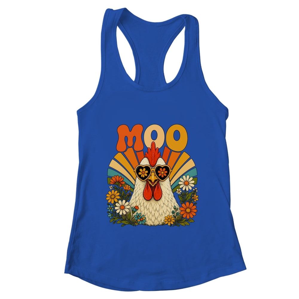 Funny Moo Chicken Graphic Tee Men Women Farm Animal Vintage Shirt & Tank Top | teecentury