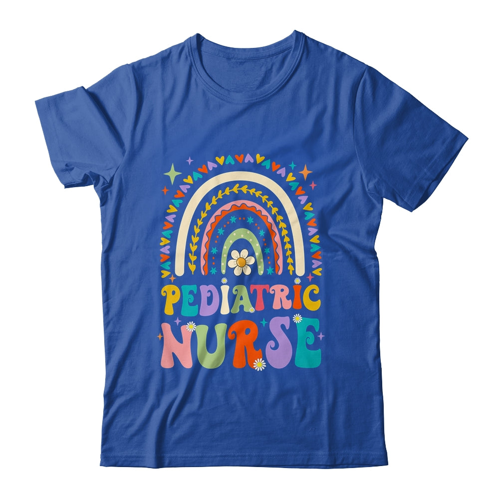 Funny NICU Nurse Pediatric Nurse PEDS Nursing Rainbow Groovy Shirt & Hoodie | teecentury