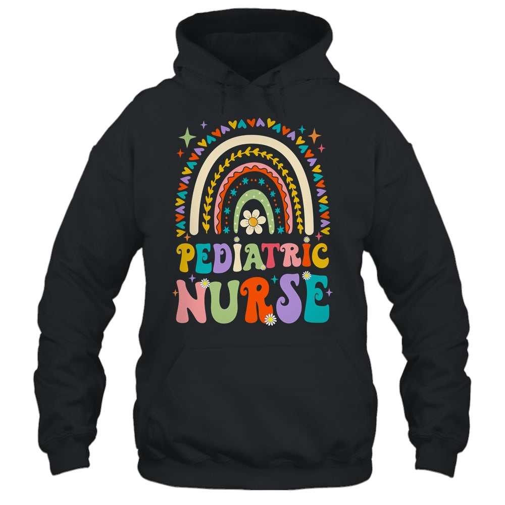 Funny NICU Nurse Pediatric Nurse PEDS Nursing Rainbow Groovy Shirt & Hoodie | teecentury