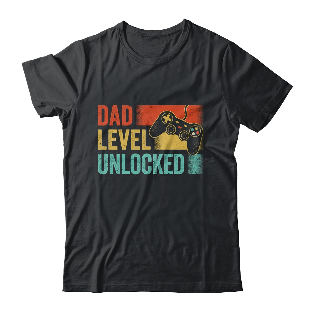 Funny New Dad Fathers Day Dad Level Unlocked Gaming Gamer Shirt & Hoodie | teecentury