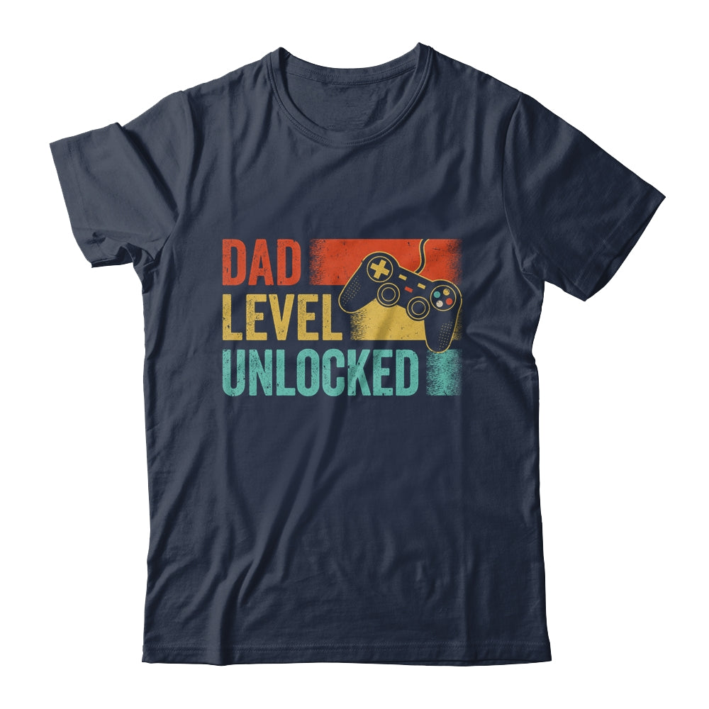 Funny New Dad Fathers Day Dad Level Unlocked Gaming Gamer Shirt & Hoodie | teecentury