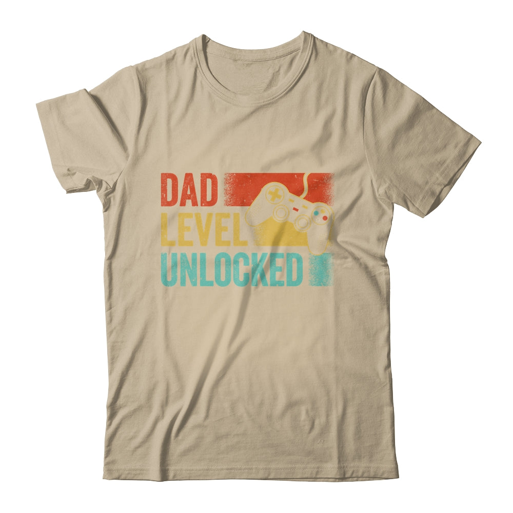 Funny New Dad Fathers Day Dad Level Unlocked Gaming Gamer Shirt & Hoodie | teecentury