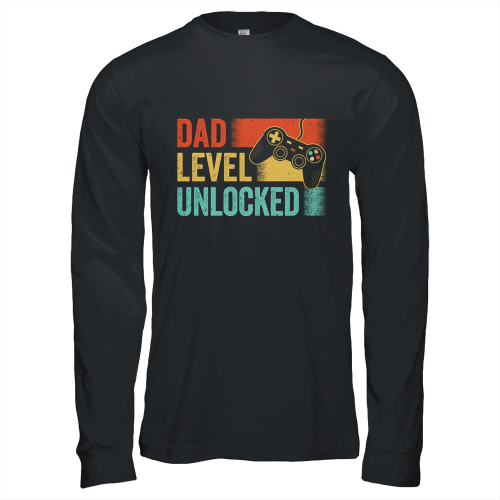 Funny New Dad Fathers Day Dad Level Unlocked Gaming Gamer Shirt & Hoodie | teecentury