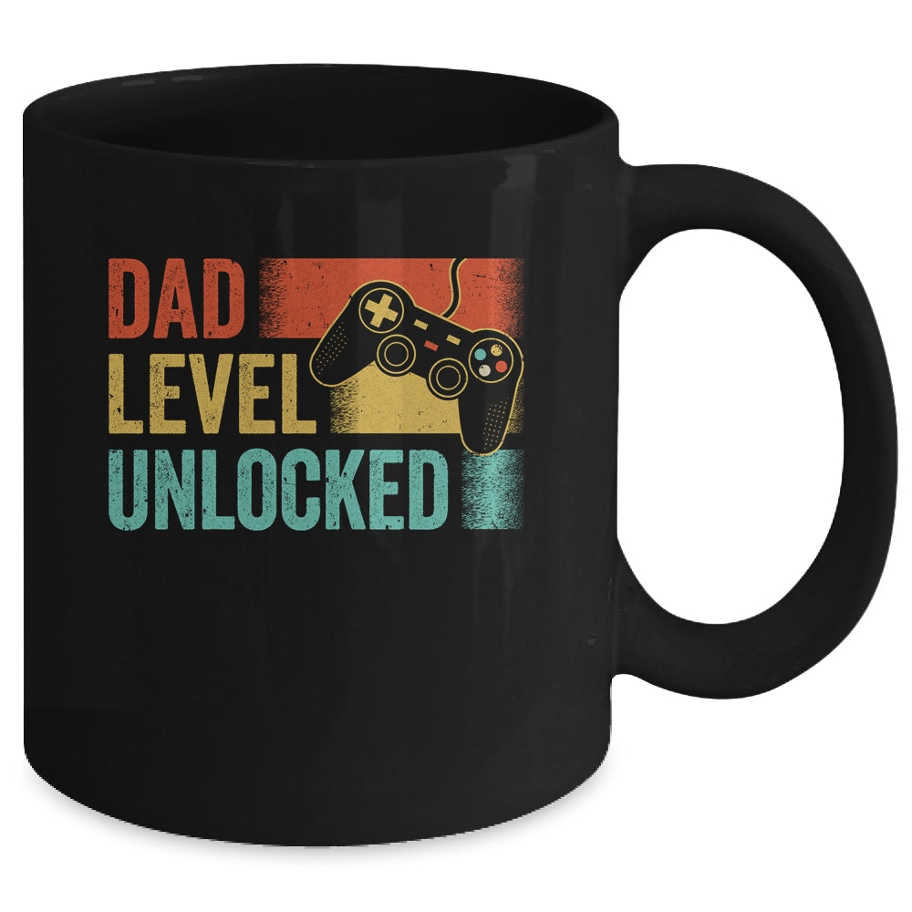 Funny New Dad Fathers Day Dad Level Unlocked Gaming Gamer Mug | teecentury