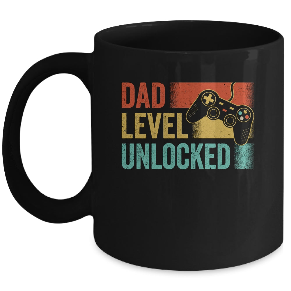 Funny New Dad Fathers Day Dad Level Unlocked Gaming Gamer Mug | teecentury