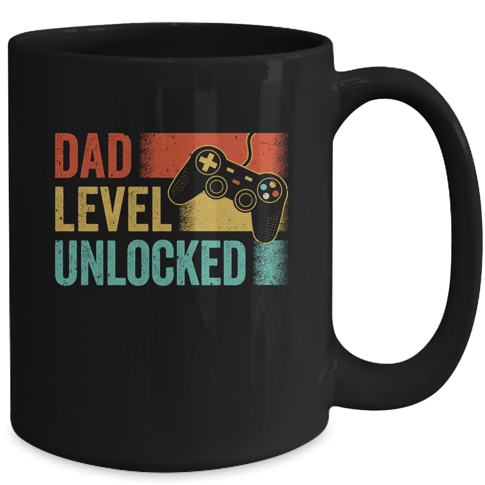 Funny New Dad Fathers Day Dad Level Unlocked Gaming Gamer Mug | teecentury