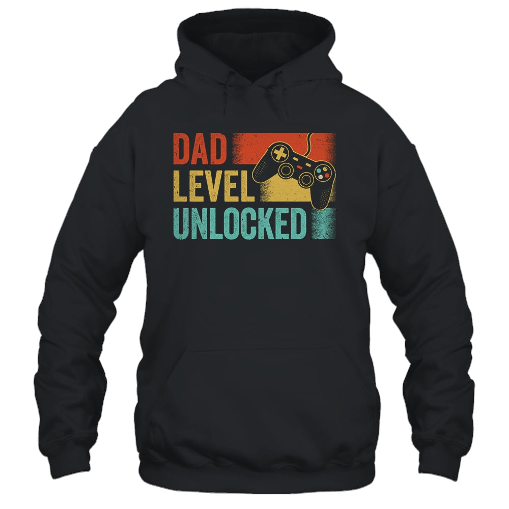 Funny New Dad Fathers Day Dad Level Unlocked Gaming Gamer Shirt & Hoodie | teecentury