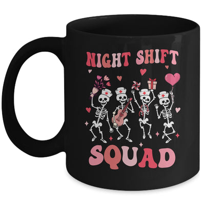 Funny Night Shift Squad Nurses Skeleton Dancing Valentine Mug | teecentury