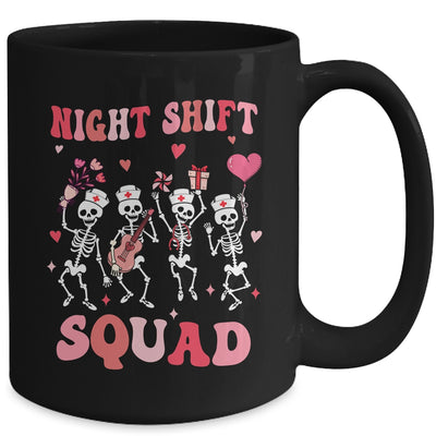 Funny Night Shift Squad Nurses Skeleton Dancing Valentine Mug | teecentury