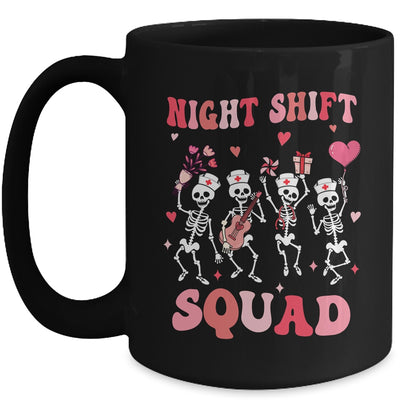 Funny Night Shift Squad Nurses Skeleton Dancing Valentine Mug | teecentury