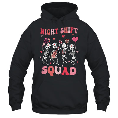 Funny Night Shift Squad Nurses Skeleton Dancing Valentine Shirt & Tank Top | teecentury