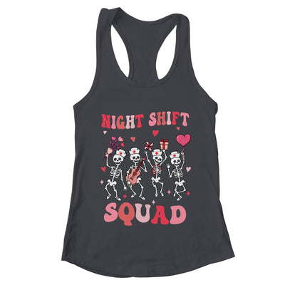 Funny Night Shift Squad Nurses Skeleton Dancing Valentine Shirt & Tank Top | teecentury