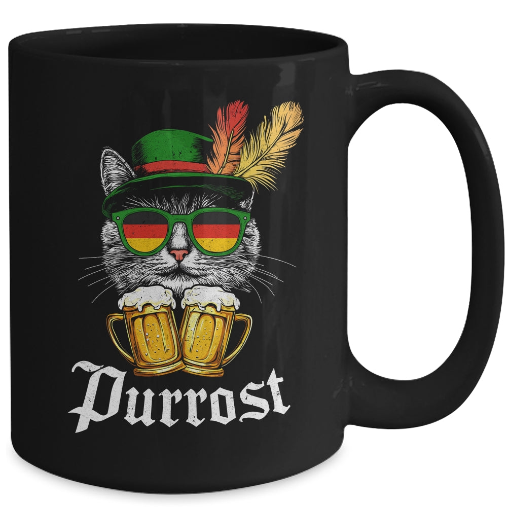 Funny Oktoberfest Cat Bavarian Drinking Beer Purrost Costume Mug | teecentury