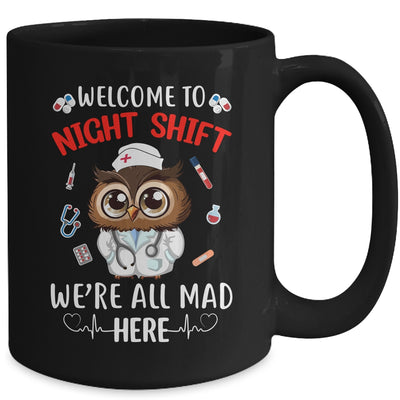 Funny Owl Night Shift Nurse Doctor RN ER For Men Women Mug | teecentury