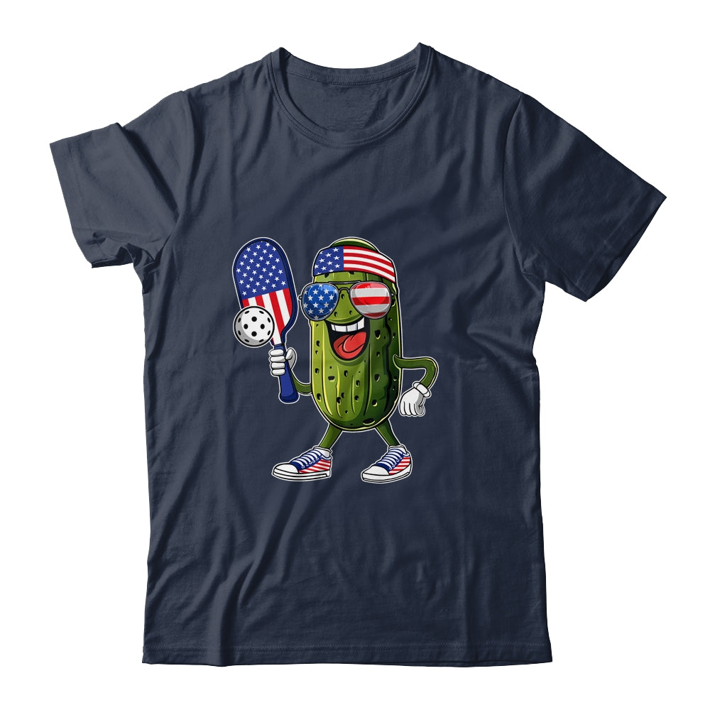 Funny Patriotic Pickle Playing Pickleball Paddle 4th Of July Shirt & Tank Top | teecentury