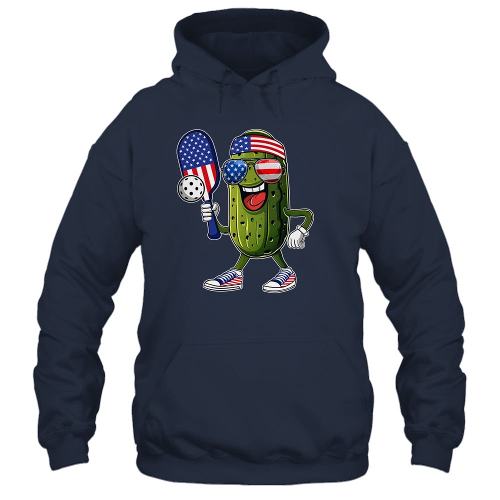 Funny Patriotic Pickle Playing Pickleball Paddle 4th Of July Shirt & Tank Top | teecentury